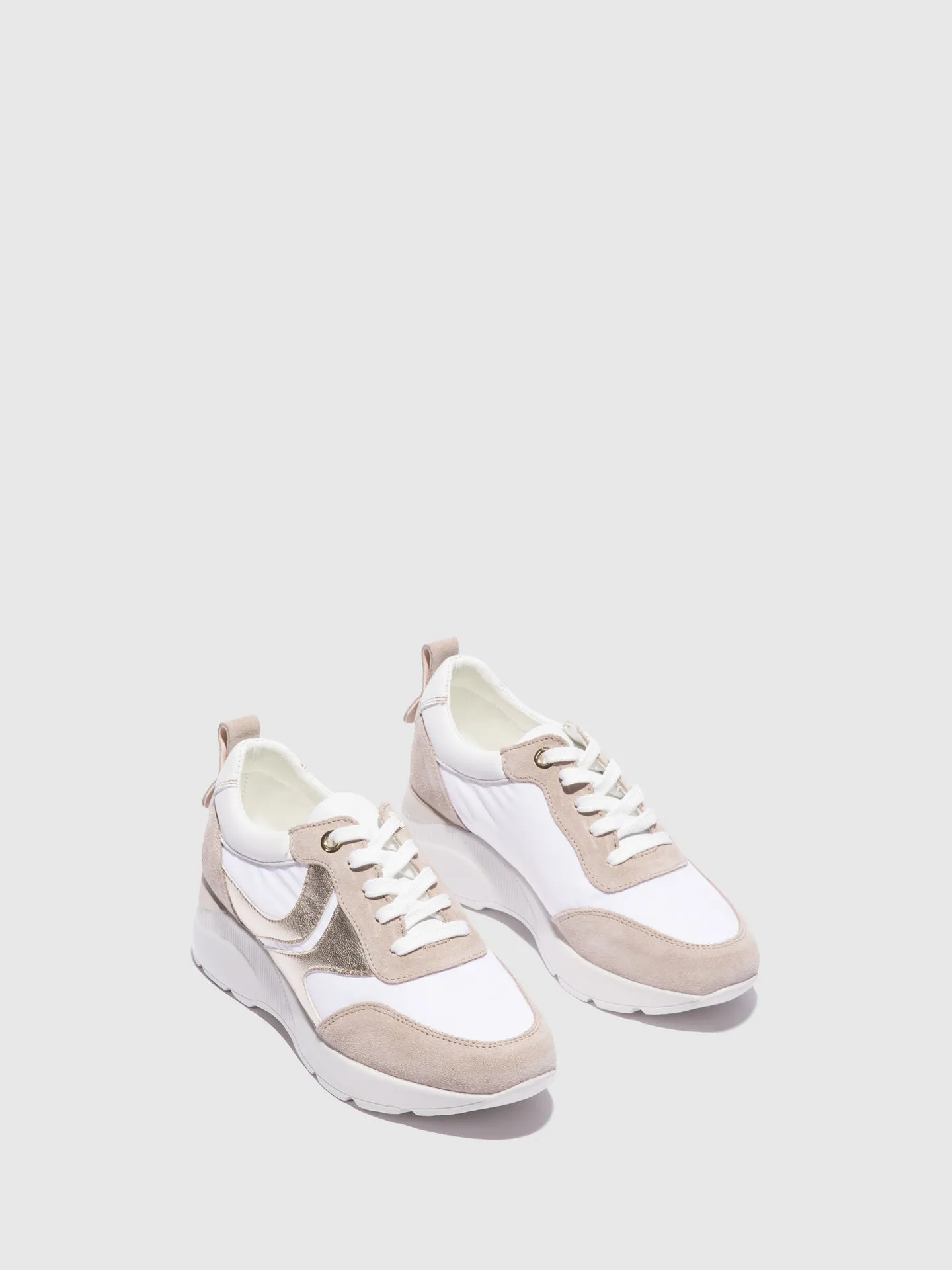 White Lace-up Trainers