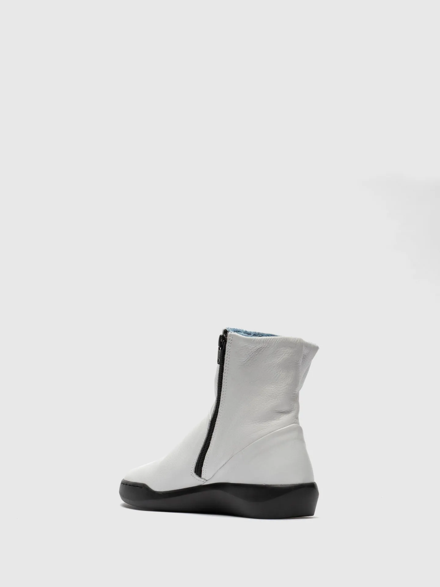 White Zip Up Ankle Boots