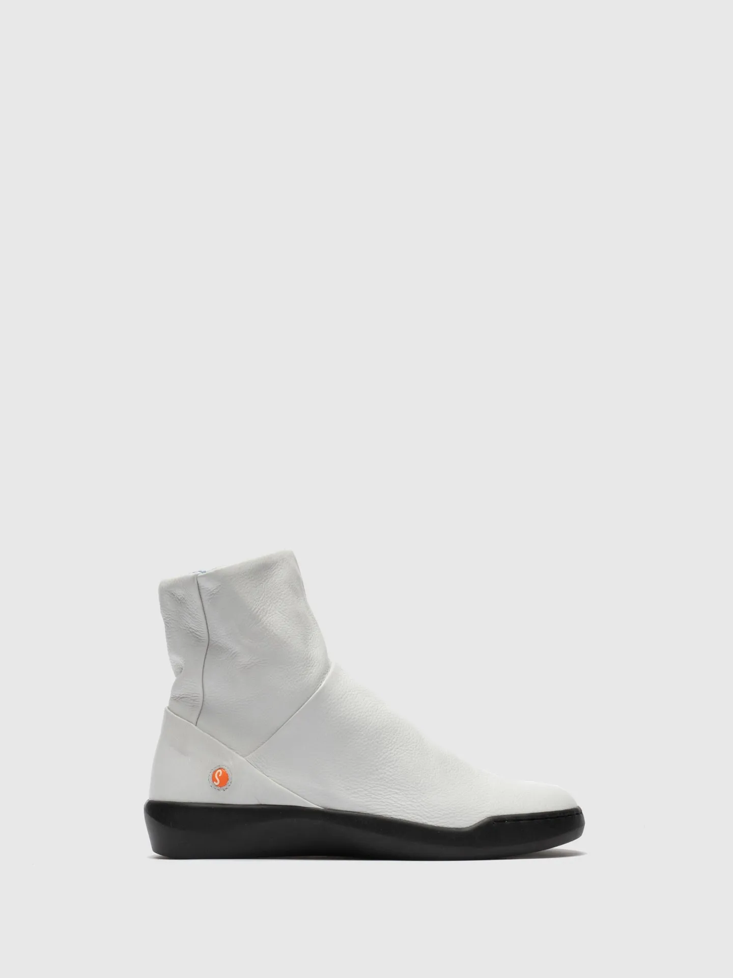 White Zip Up Ankle Boots