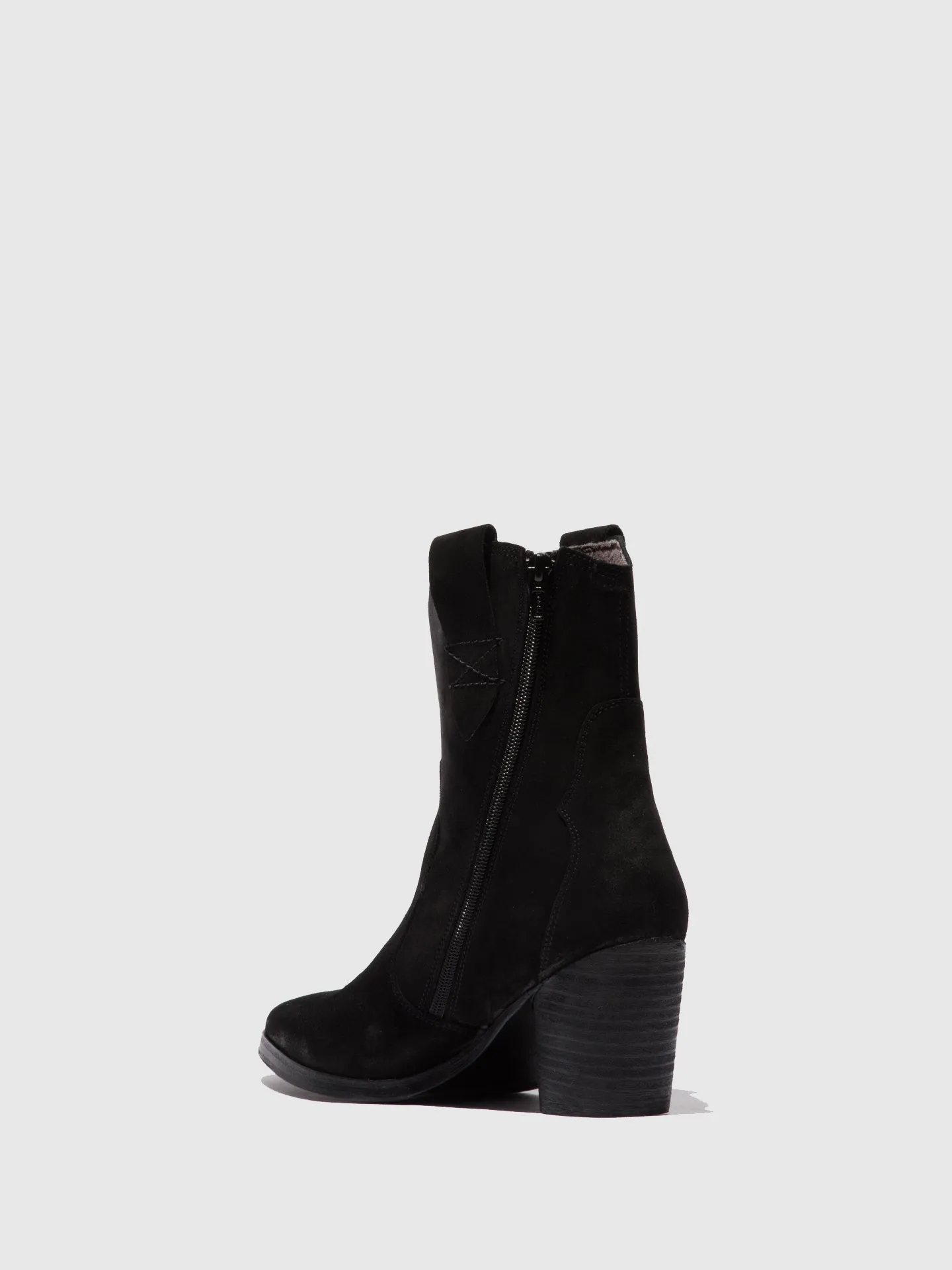 Zip Up Ankle Boots ALBA825FLY SUEDE BLACK