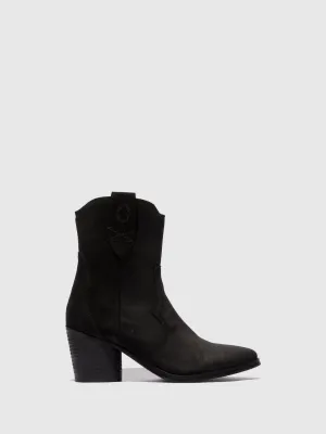 Zip Up Ankle Boots ALBA825FLY SUEDE BLACK