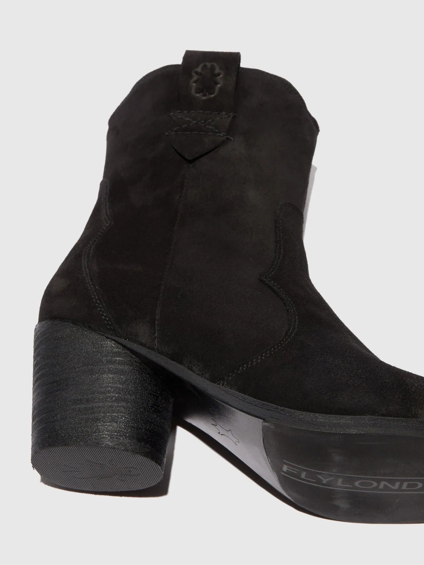 Zip Up Ankle Boots ALBA825FLY SUEDE BLACK