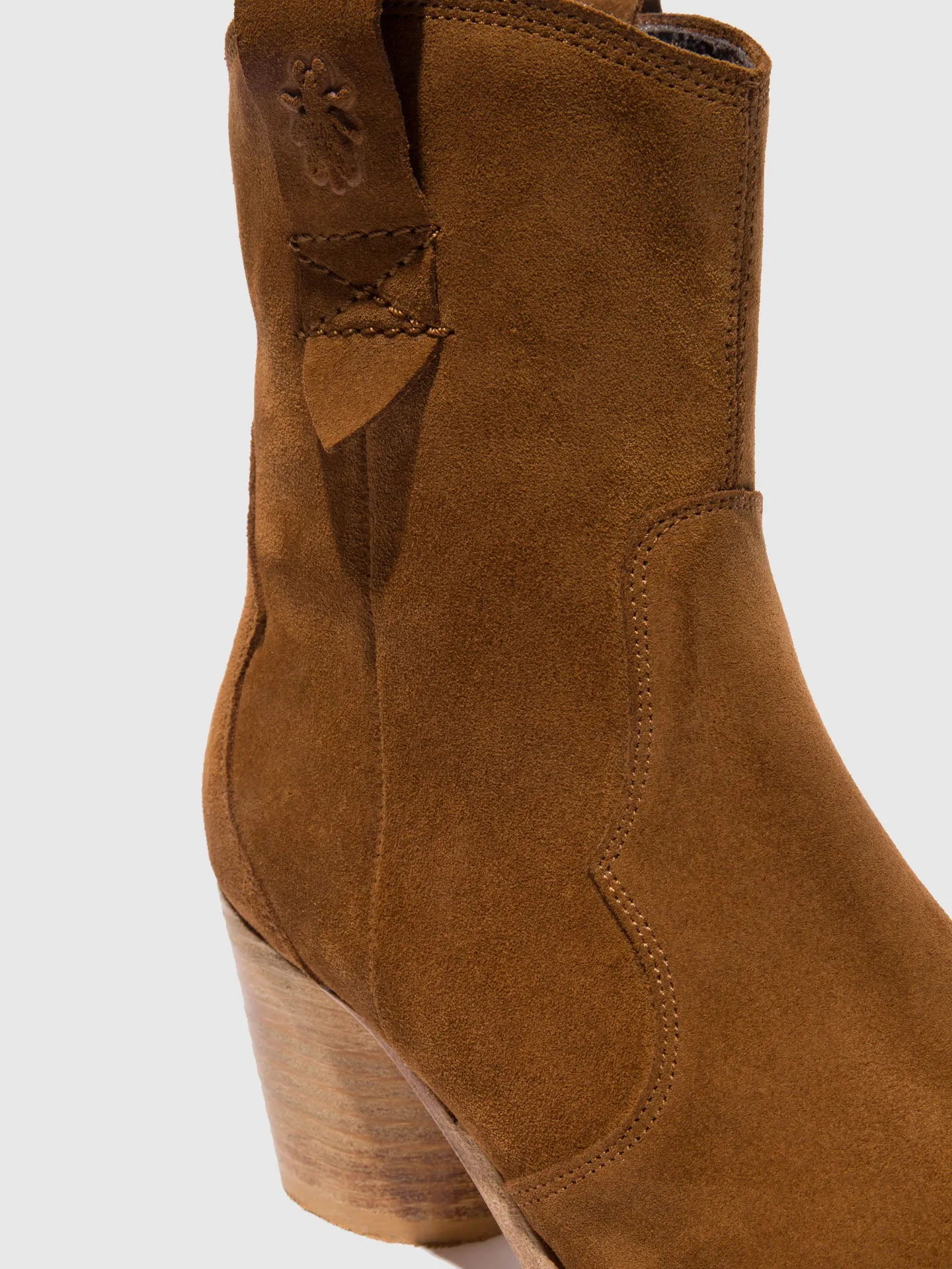 Zip Up Ankle Boots ALBA825FLY SUEDE COGNAC