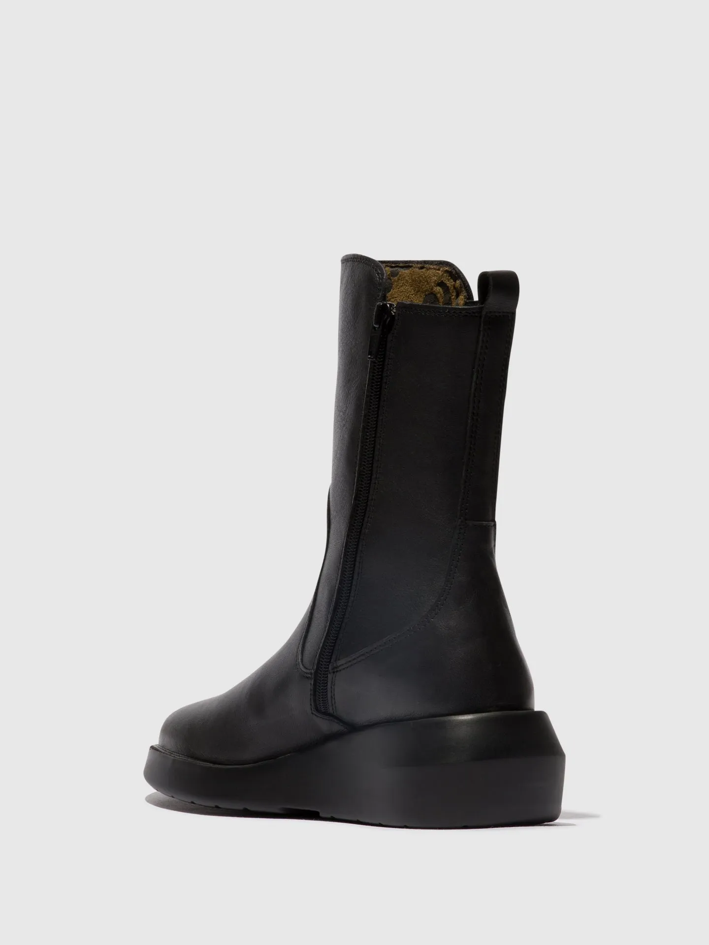 Zip Up Ankle Boots BRIN516FLY BLACK