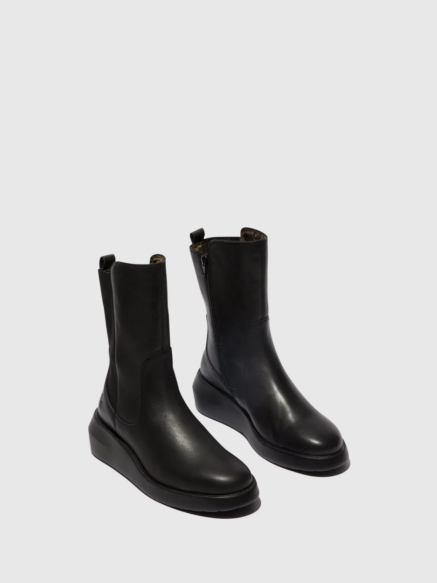 Zip Up Ankle Boots BRIN516FLY BLACK
