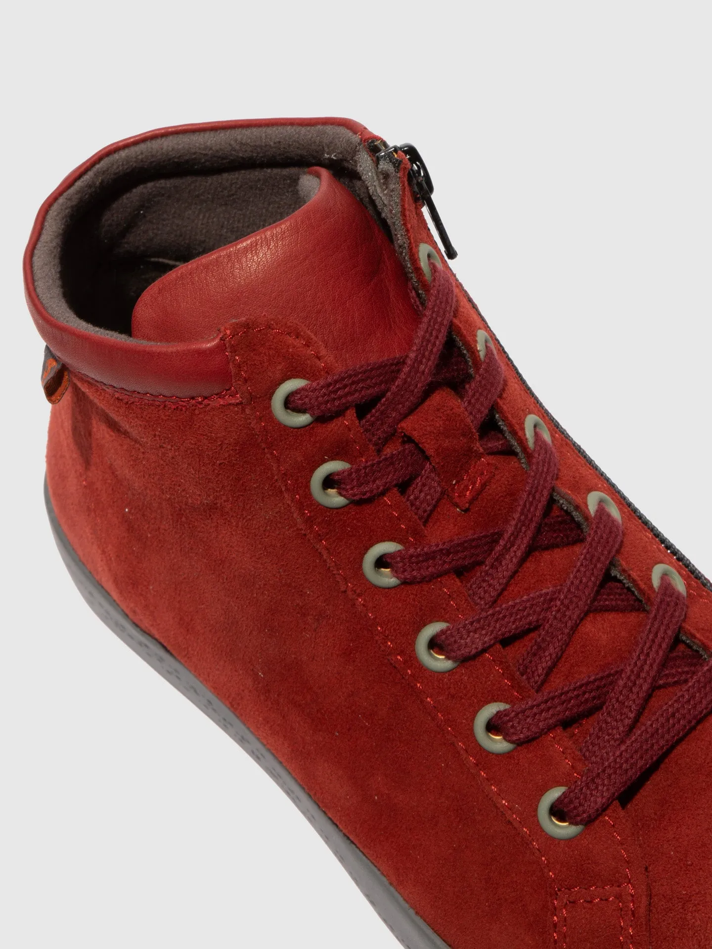 Zip Up Ankle Boots SAGE602SOF RED